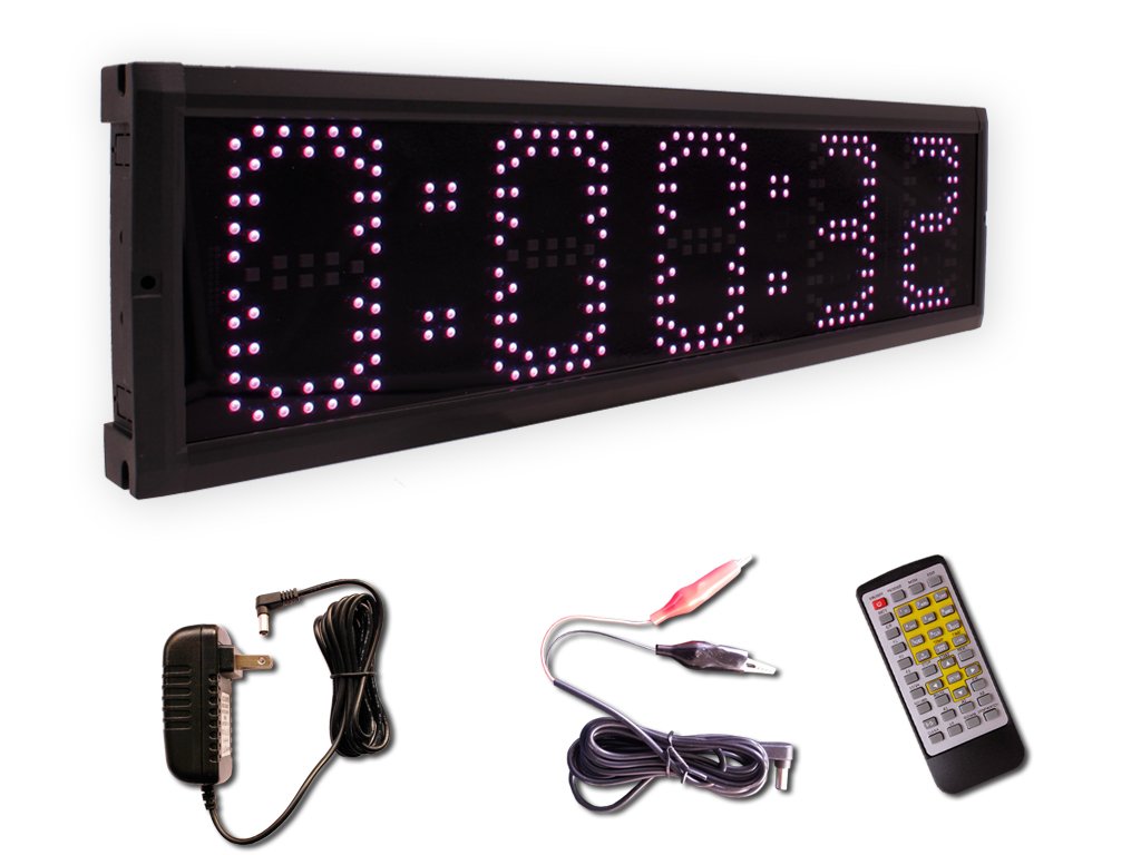 EU 5" 5 Digits RGB(7 Colors) LED Race Timing Clock for Running Events