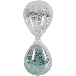 a&b home peleus 30-minute silvered hourglass, jade sand contemporary/clear