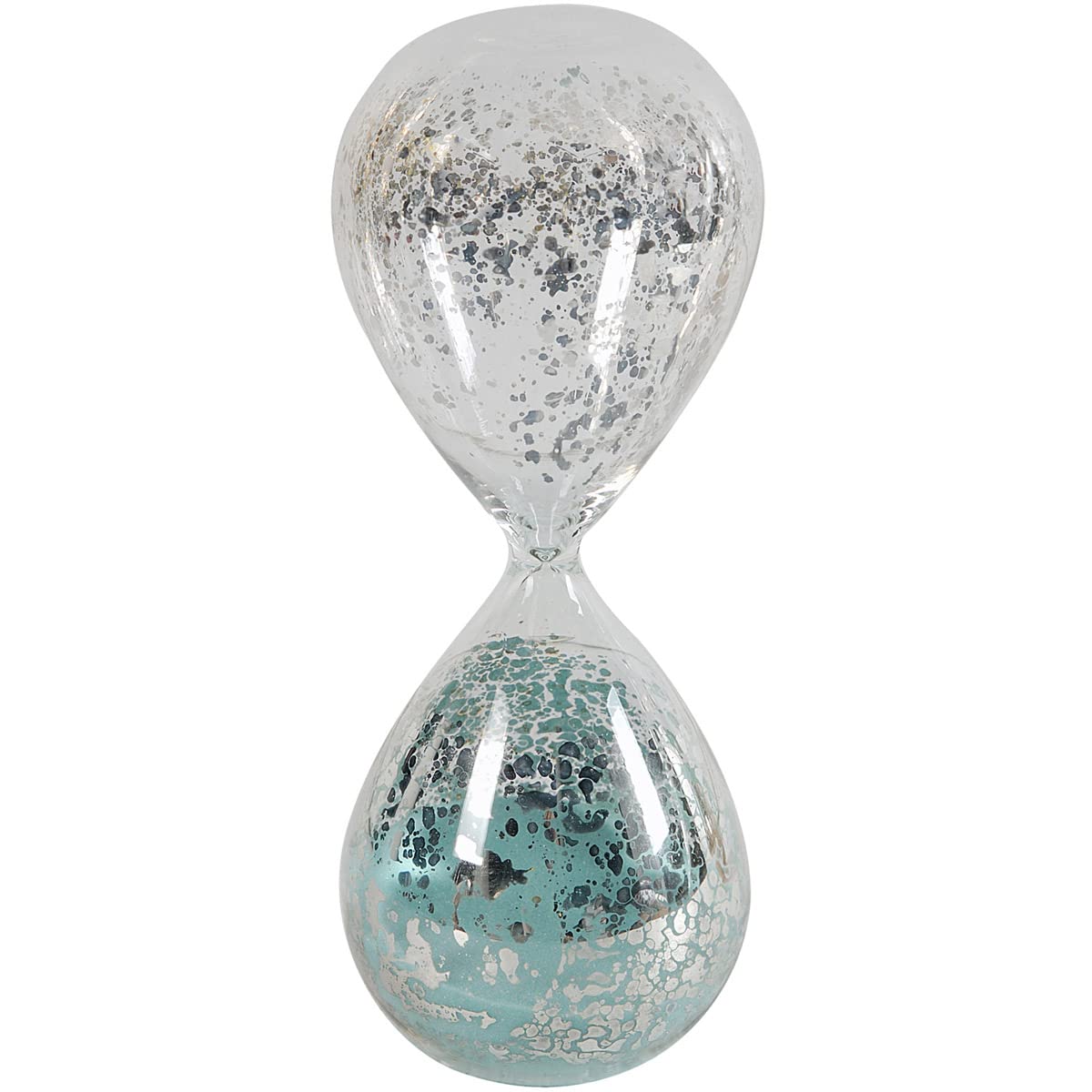 A&B Home Peleus 30-Minute Silvered Hourglass, Jade Sand Contemporary/Clear