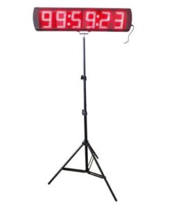 goodreliish large red color led race timing clock with tripod 5-inch high character for semi-outdoor countdown/up timer running events ir remote control