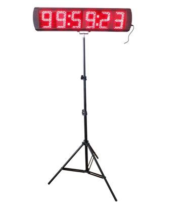 GOODRELIISH Large Red Color LED Race Timing Clock with Tripod 5-inch High Character for Semi-outdoor Countdown/up Timer Running Events IR Remote Control