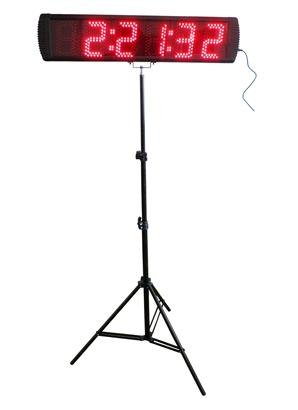 GOODRELIISH Large Red Color LED Race Timing Clock with Tripod 5-inch High Character for Semi-outdoor Countdown/up Timer Running Events IR Remote Control