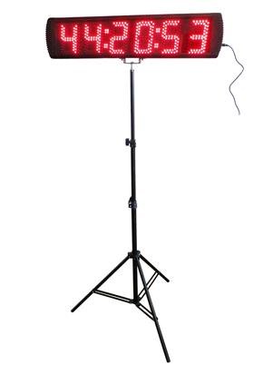 GOODRELIISH Large Red Color LED Race Timing Clock with Tripod 5-inch High Character for Semi-outdoor Countdown/up Timer Running Events IR Remote Control