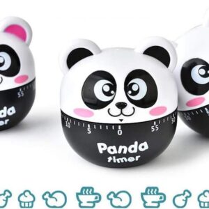 Cartoon Timer Cute Mechanical Timer Alarm for Home and Kitchen, Cooking, Baking, 60 Minutes,2.7inch (Panda)