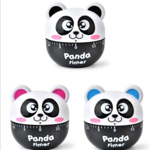 Cartoon Timer Cute Mechanical Timer Alarm for Home and Kitchen, Cooking, Baking, 60 Minutes,2.7inch (Panda)