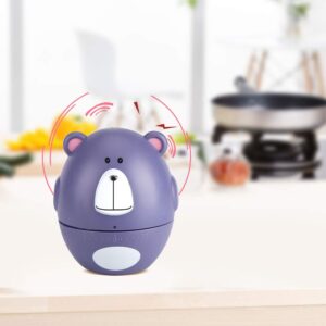 Kitchen Timer, Cute Cartoon Kitchen Timers for Cooking, Teacher Supplies for Classroom, Mechanical 55 Minutes Clock Loud Alarm Counters Mini Size Manual Timer(Purple Bear)