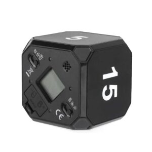 hoshen gravity sensor cube timer, 5-15-25-45 minutes time management countdown reminder, kitchen baking reminder, original box (without battery)，black
