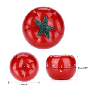 60 Minutes Kitchen Timer, Cute Tomato Timer Mechanical Countdown Hour Meter for Cooking Homework Baking Learning(L)