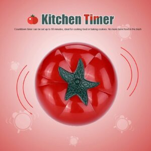 60 Minutes Kitchen Timer, Cute Tomato Timer Mechanical Countdown Hour Meter for Cooking Homework Baking Learning(L)