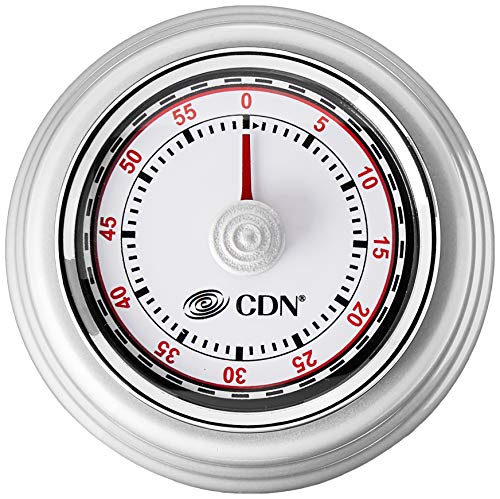 CDN Compact 60 Min Mechanical Timer-Silver, Silver