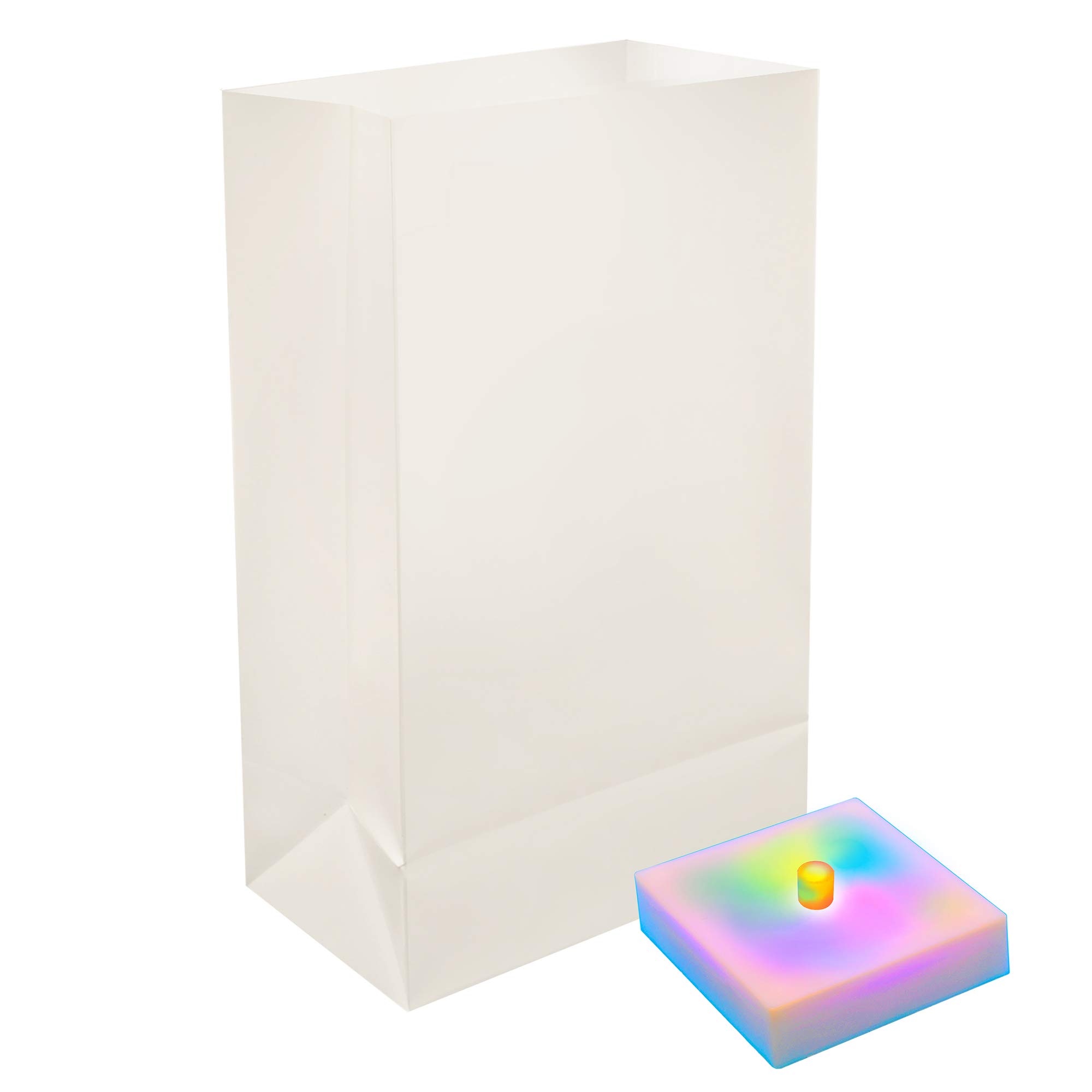 LumaBase Battery Operated Luminaria Kit with Timer, Color Changing - Set of 6