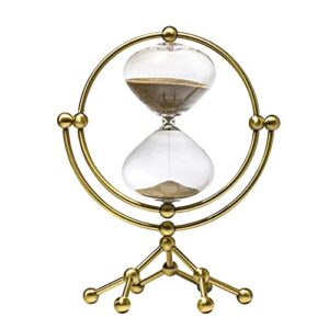 tpmorwilfun hourglass 30 minutes sand timer for kids, games, classroom, home, desk, office decorative, large rotating metal sandglass (gold)