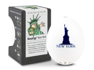 beepegg new york – egg timer for boiling eggs – musical egg cooker for soft, medium, hard boiled eggs – food safe – singing floating egg timer – egg cooker for 3 levels of doneness - brainstream