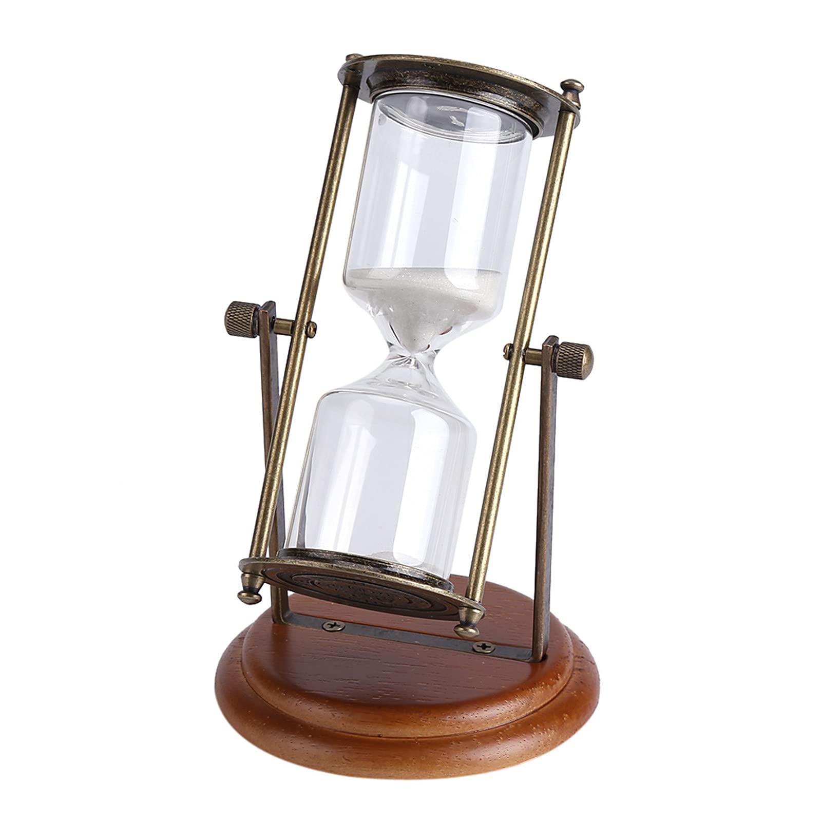 TYTOGE 15 Minutes Metal Rotating Sand Glass Timer Clock Hourglass Table Ornament Home Decor Gift