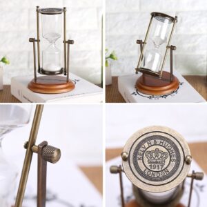 TYTOGE 15 Minutes Metal Rotating Sand Glass Timer Clock Hourglass Table Ornament Home Decor Gift