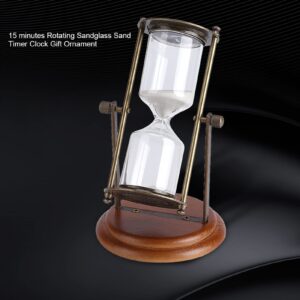 TYTOGE 15 Minutes Metal Rotating Sand Glass Timer Clock Hourglass Table Ornament Home Decor Gift