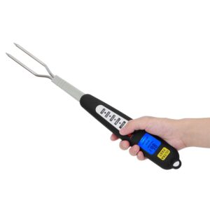 Digital Meat Thermometer Fork,Digital Cooking Fork Instant Read Fork for Kitchen Digital BBQ Fork Thermometer Dual Probe LED Display