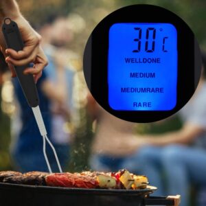 Digital Meat Thermometer Fork,Digital Cooking Fork Instant Read Fork for Kitchen Digital BBQ Fork Thermometer Dual Probe LED Display