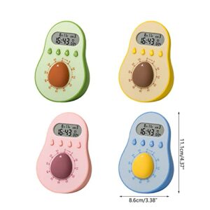 Avocado Shape Kitchen Timer Digital Count Down Alarm with LCD Display Manual Alarm Counters Cooking Timer Cooking Baking Helper Reminder Tool