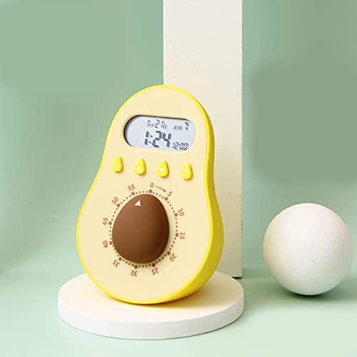 Avocado Shape Kitchen Timer Digital Count Down Alarm with LCD Display Manual Alarm Counters Cooking Timer Cooking Baking Helper Reminder Tool