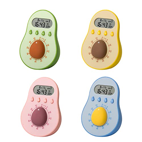 Avocado Shape Kitchen Timer Digital Count Down Alarm with LCD Display Manual Alarm Counters Cooking Timer Cooking Baking Helper Reminder Tool