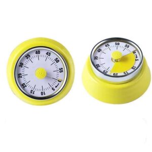 Mechanical Timer, Kitchen Timer Reminder Management Timer 360 Degree Rotation, Kitchen Countdown, Children, Teachers, Classroom time Management Tools, Learning (Yellow)