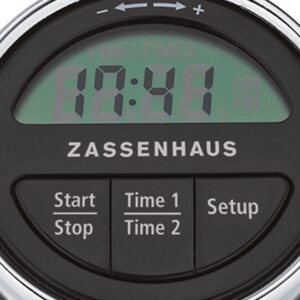 Zassenhaus Magnetic Retro Digital Kitchen Timer, 2.75-Inch, Silver