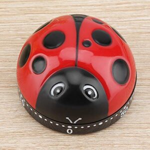 kitchen cooking timer, kitchen timer, ladybug abs material mechanical wind-up anti-rust durable 60 minutes for cooking game exercise office