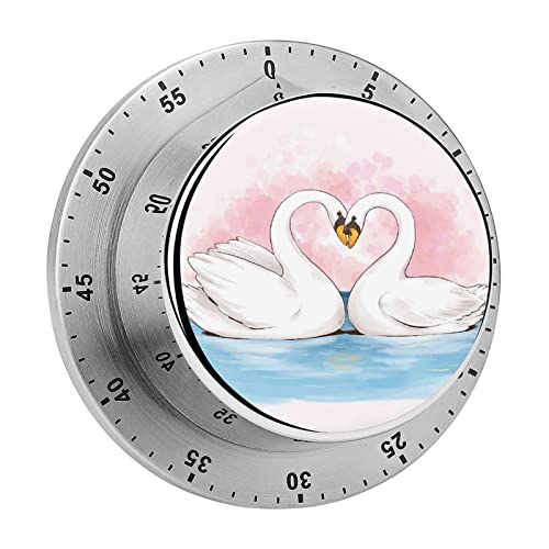 Kitchen Timer Cartoon Swan Magnetic Countdown Clock for Cooking Teaching Fitness