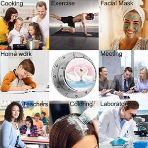 Kitchen Timer Cartoon Swan Magnetic Countdown Clock for Cooking Teaching Fitness