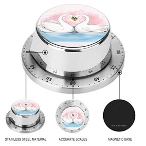 Kitchen Timer Cartoon Swan Magnetic Countdown Clock for Cooking Teaching Fitness