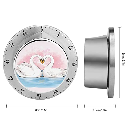 Kitchen Timer Cartoon Swan Magnetic Countdown Clock for Cooking Teaching Fitness