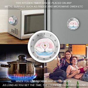 Kitchen Timer Cartoon Swan Magnetic Countdown Clock for Cooking Teaching Fitness