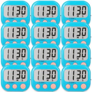12 pack digital kitchen timers for cooking magnetic timer for cooking loud alarm blue