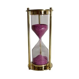 antique hourglass sand timer 3 min. decorative modern brass sand timer hourglass hanzla collection by indian instruments, 6 inch
