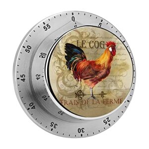 kitchen timer rooster retro classroom timer stainless steel countdown timer with magnetic backing