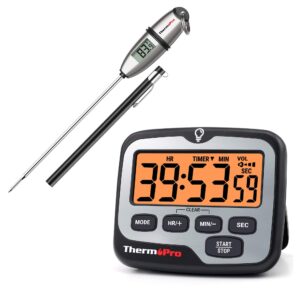 thermopro tp-02s instant read meat thermometer+thermopro tm01 kitchen timers for cooking