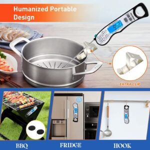 HAOYEE Digital Meat Thermometer, Premium Multifunctional Food Thermometer with LCD Display, Long Probe and Magnetic, Suitable for Home and Kitchen Barbecue Edible Oil Frying, Baking, etc.