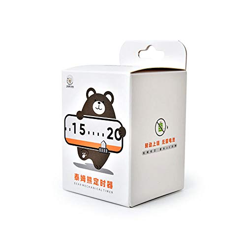 Lovely Cartoon Bear Mechanical Timers 60 Minutes Machinery Kitchen Gadget Cooking Timer Clock Loud Alarm Counters Manual Timer (Brown)