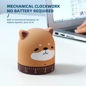 VideoPUP Cute Mechanical Timer Carton Zoo Mechanical Timer Dog Kitchen Timer Time Management for Cooking Meeting Baking Yoga Study Fitness Exercise Homework(Dog)