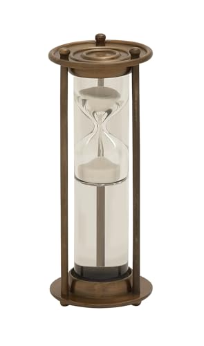 Deco 79 Aluminum Timer with Water Tube, 3" x 3" x 8", Brown