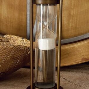 Deco 79 Aluminum Timer with Water Tube, 3" x 3" x 8", Brown