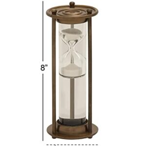 Deco 79 Aluminum Timer with Water Tube, 3" x 3" x 8", Brown