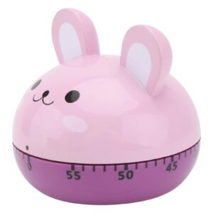 cabilock animal cooking timer kitchen animal cooking timer cute bunny mechanical timer wind up countdown timer alarm for baking study classroom time management (purple) kitchen countdown timer