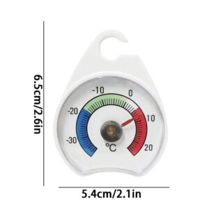 Tsugar Refrigerator Thermometer, -30~30°C/-20~80°F Indicator Thermometer, Classic Fridge Thermometer Large Dial with Red Indicator Thermometer for Freezer Cooler with Hanging Hook