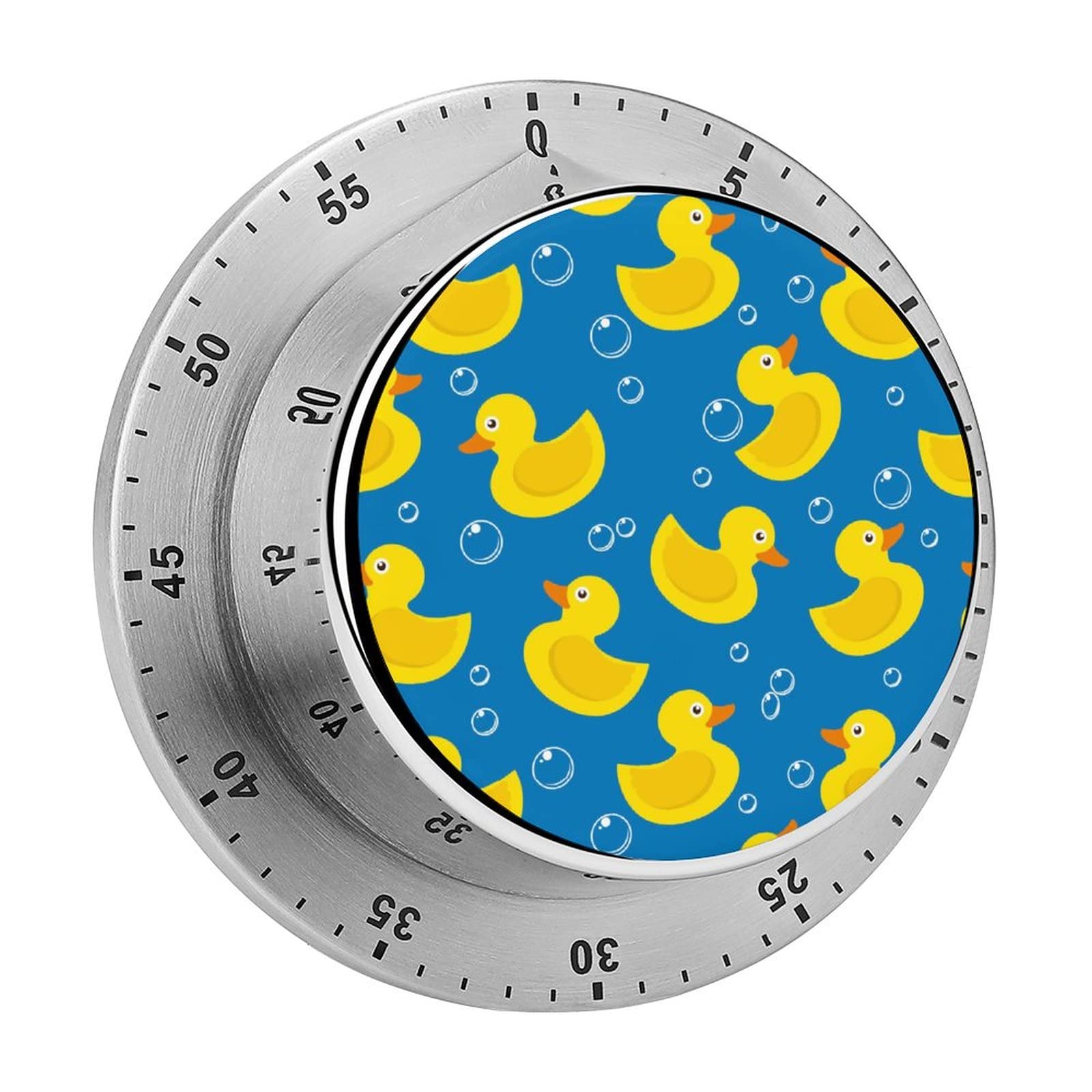 Rubber Yellow Duck Stainless Steel Timer 60 Minute Wind Up Timer Kitchen Timer Clock for Home Office