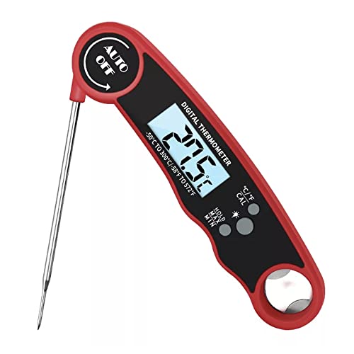 Household Instant Digital Meat Thermometer, Instant Food Thermometer with Digital Probe, Baking, Water, Milk, Oil Thermometer, Waterproof Metal Thermometer with LCD Reading.