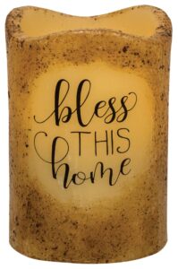 cwi gifts bless this home battery operated timer pillar, multi