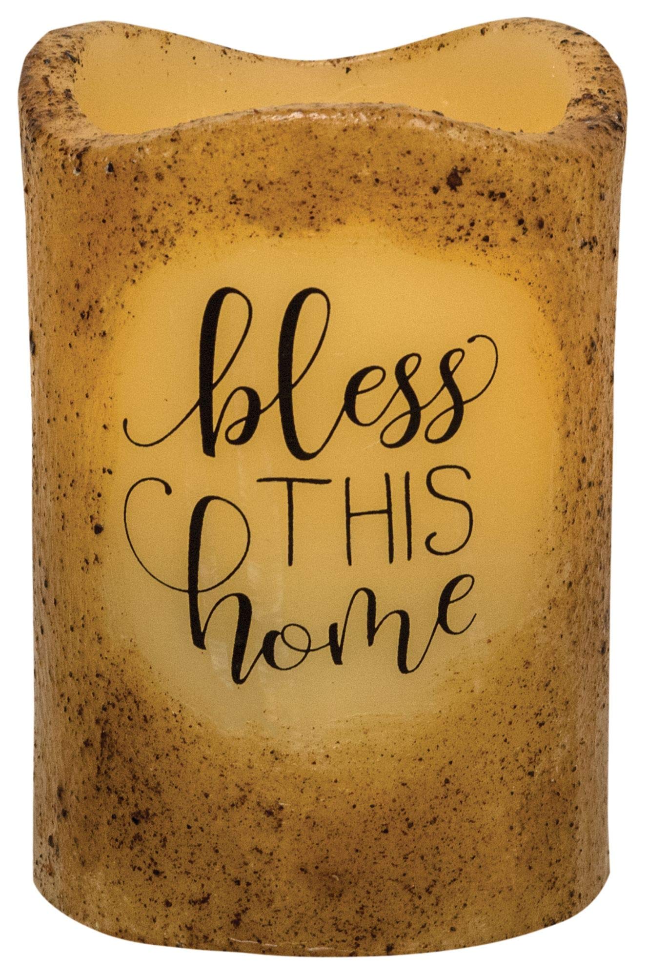 CWI Gifts Bless This Home Battery Operated Timer Pillar, Multi