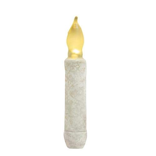 The Hearthside Collection 4" Rustic White Timer Battery Taper Candle